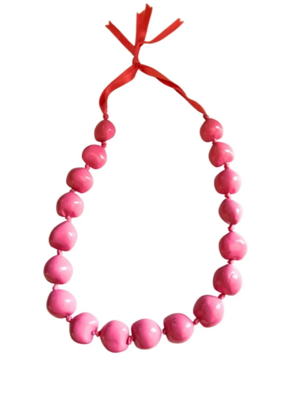 Pink Painted Kukui Nut Lei